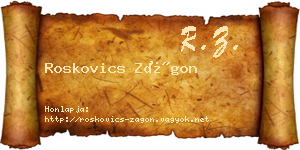 Roskovics Zágon névjegykártya